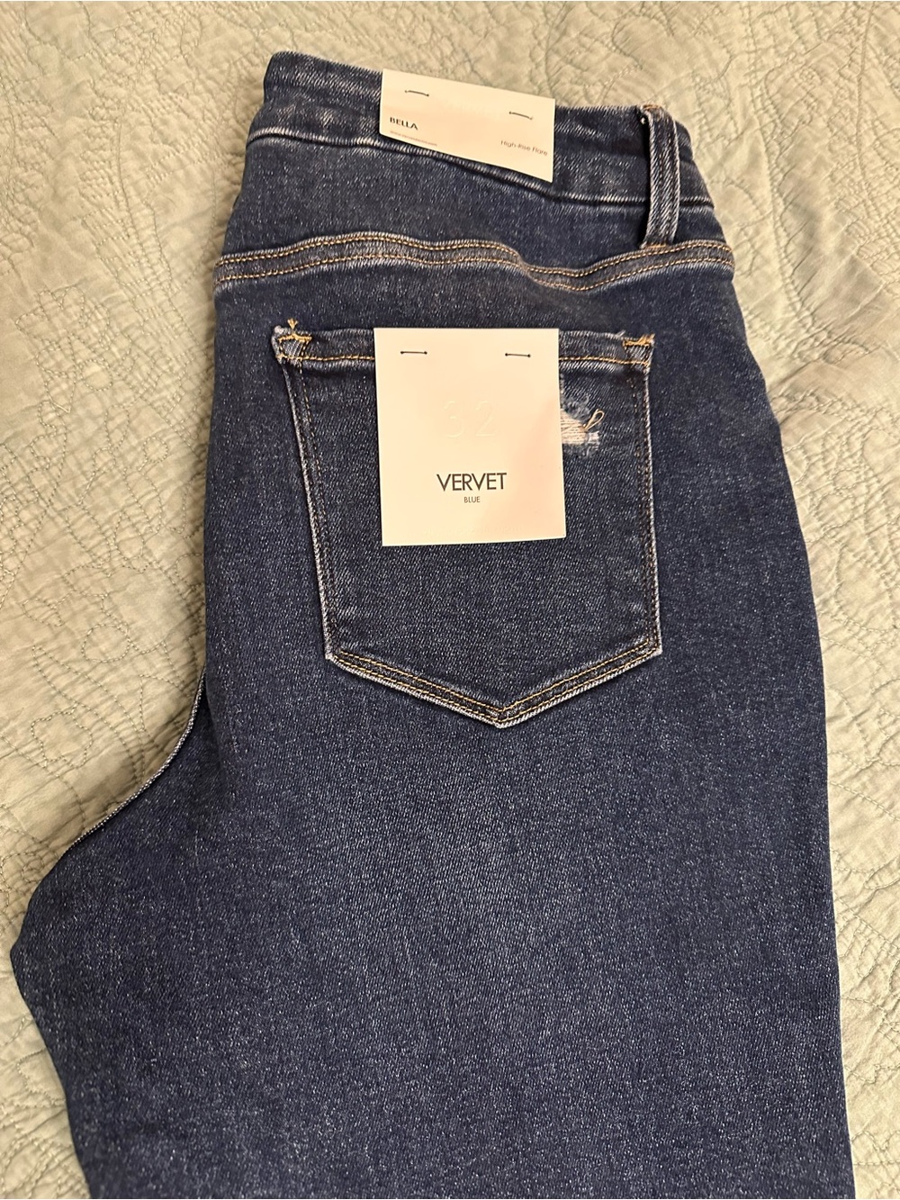 Vervet High-Rise Wide Leg Jeans in Dark Blue